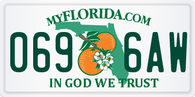 FL license plate 0696AW