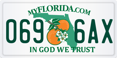 FL license plate 0696AX