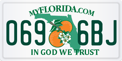 FL license plate 0696BJ