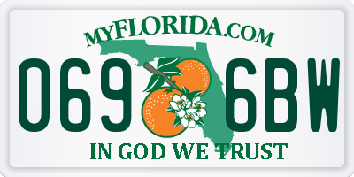 FL license plate 0696BW