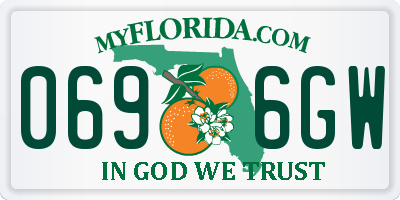 FL license plate 0696GW