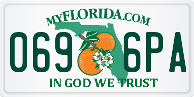 FL license plate 0696PA
