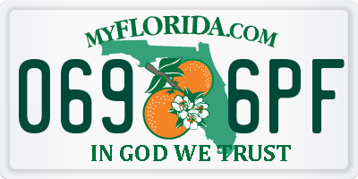 FL license plate 0696PF