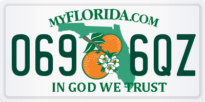 FL license plate 0696QZ