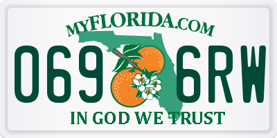 FL license plate 0696RW