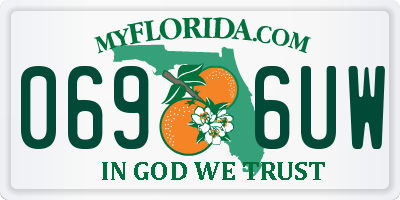 FL license plate 0696UW