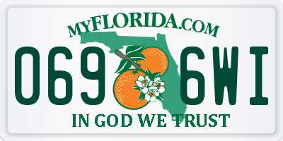 FL license plate 0696WI