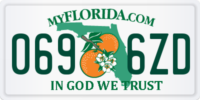 FL license plate 0696ZD