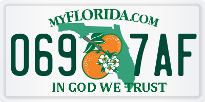FL license plate 0697AF