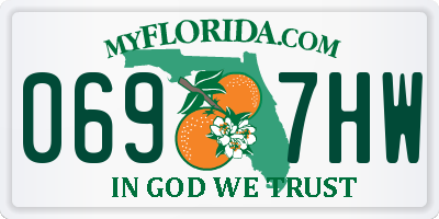 FL license plate 0697HW