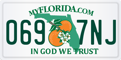 FL license plate 0697NJ