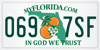 FL license plate 0697SF