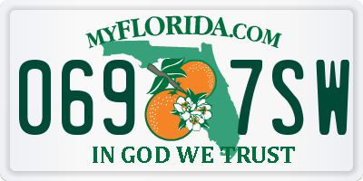 FL license plate 0697SW