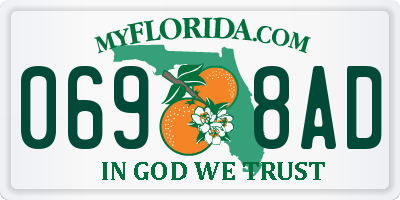 FL license plate 0698AD