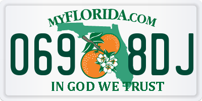 FL license plate 0698DJ