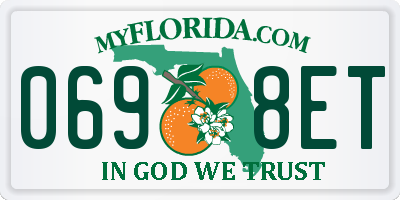 FL license plate 0698ET