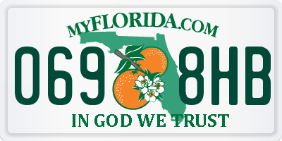 FL license plate 0698HB