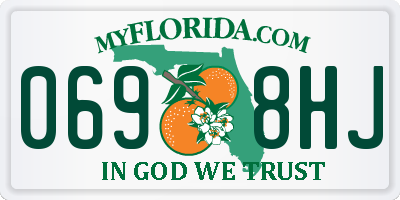 FL license plate 0698HJ