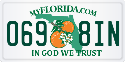 FL license plate 0698IN