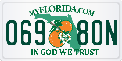 FL license plate 0698ON