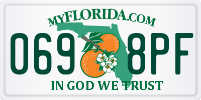 FL license plate 0698PF