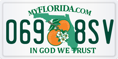 FL license plate 0698SV