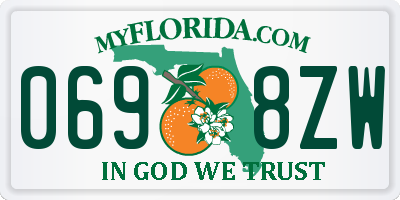 FL license plate 0698ZW