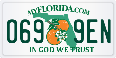 FL license plate 0699EN