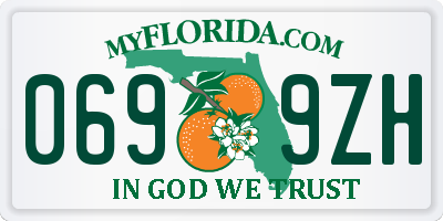 FL license plate 0699ZH