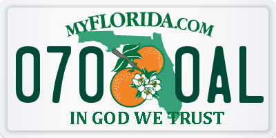 FL license plate 0700AL