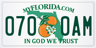 FL license plate 0700AM
