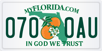 FL license plate 0700AU