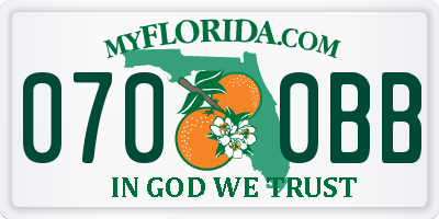 FL license plate 0700BB