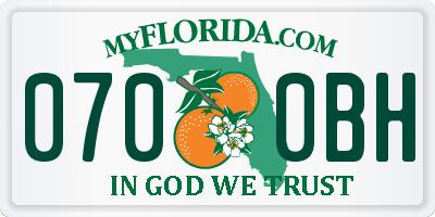 FL license plate 0700BH