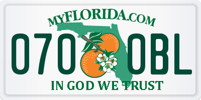 FL license plate 0700BL