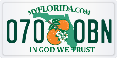 FL license plate 0700BN