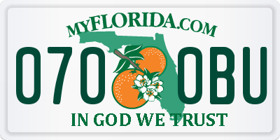 FL license plate 0700BU