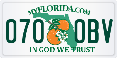 FL license plate 0700BV