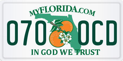 FL license plate 0700CD