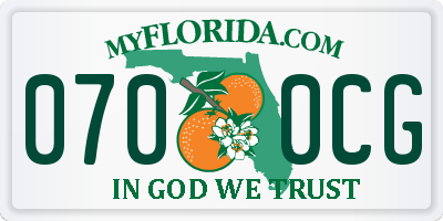 FL license plate 0700CG