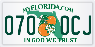 FL license plate 0700CJ
