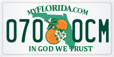 FL license plate 0700CM