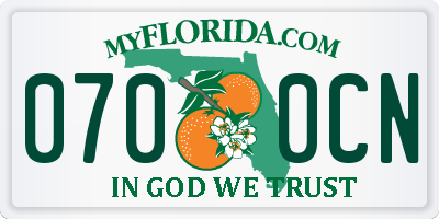 FL license plate 0700CN