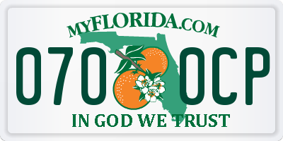 FL license plate 0700CP