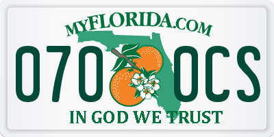 FL license plate 0700CS