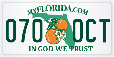 FL license plate 0700CT