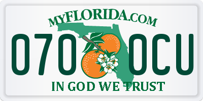 FL license plate 0700CU