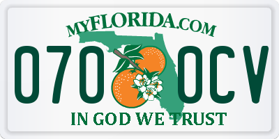 FL license plate 0700CV