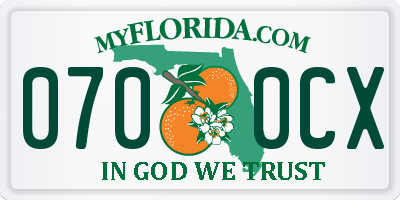 FL license plate 0700CX