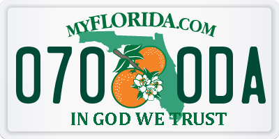 FL license plate 0700DA